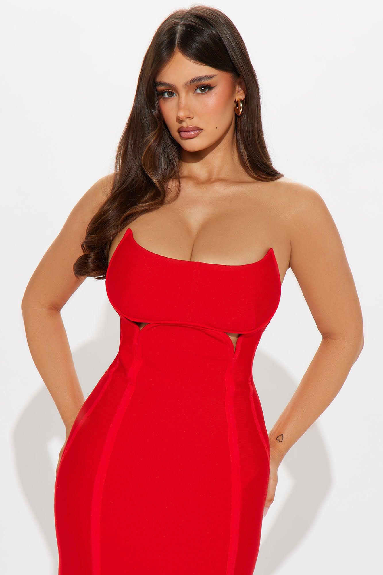 Norah Bandage Maxi Dress - Red Product Image
