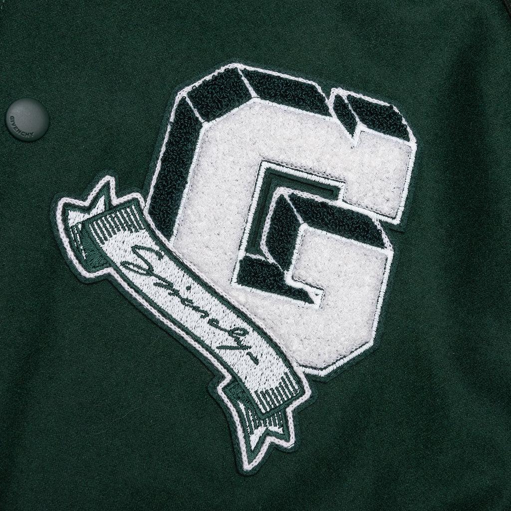 College Varsity Wool Jacket - Dark Green Male Product Image