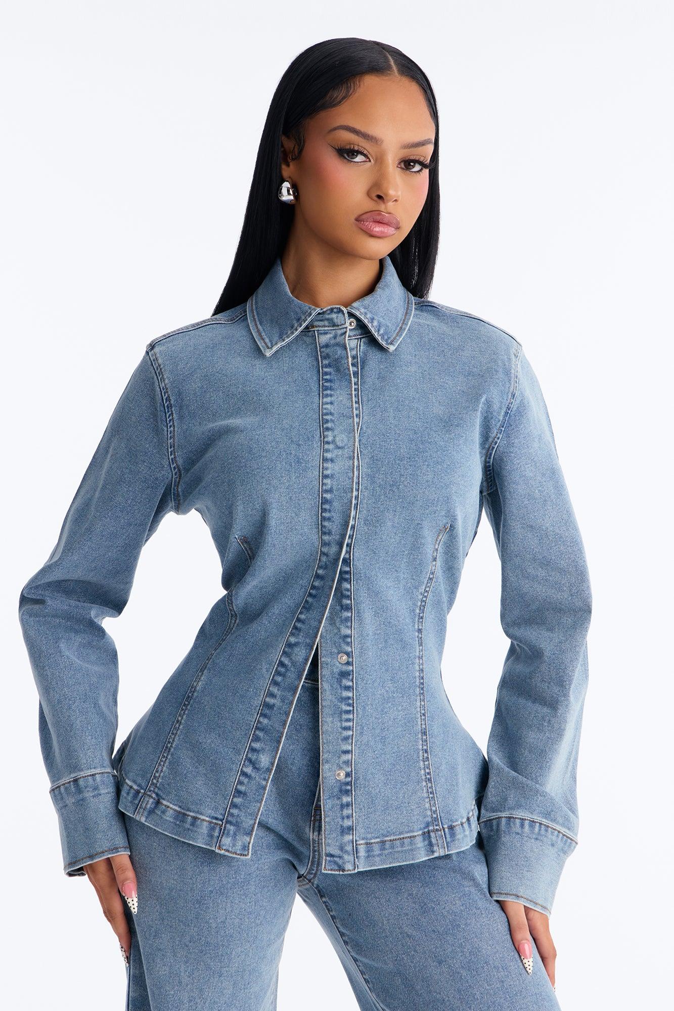 Drew Denim Pant Set - Medium Wash Female Product Image