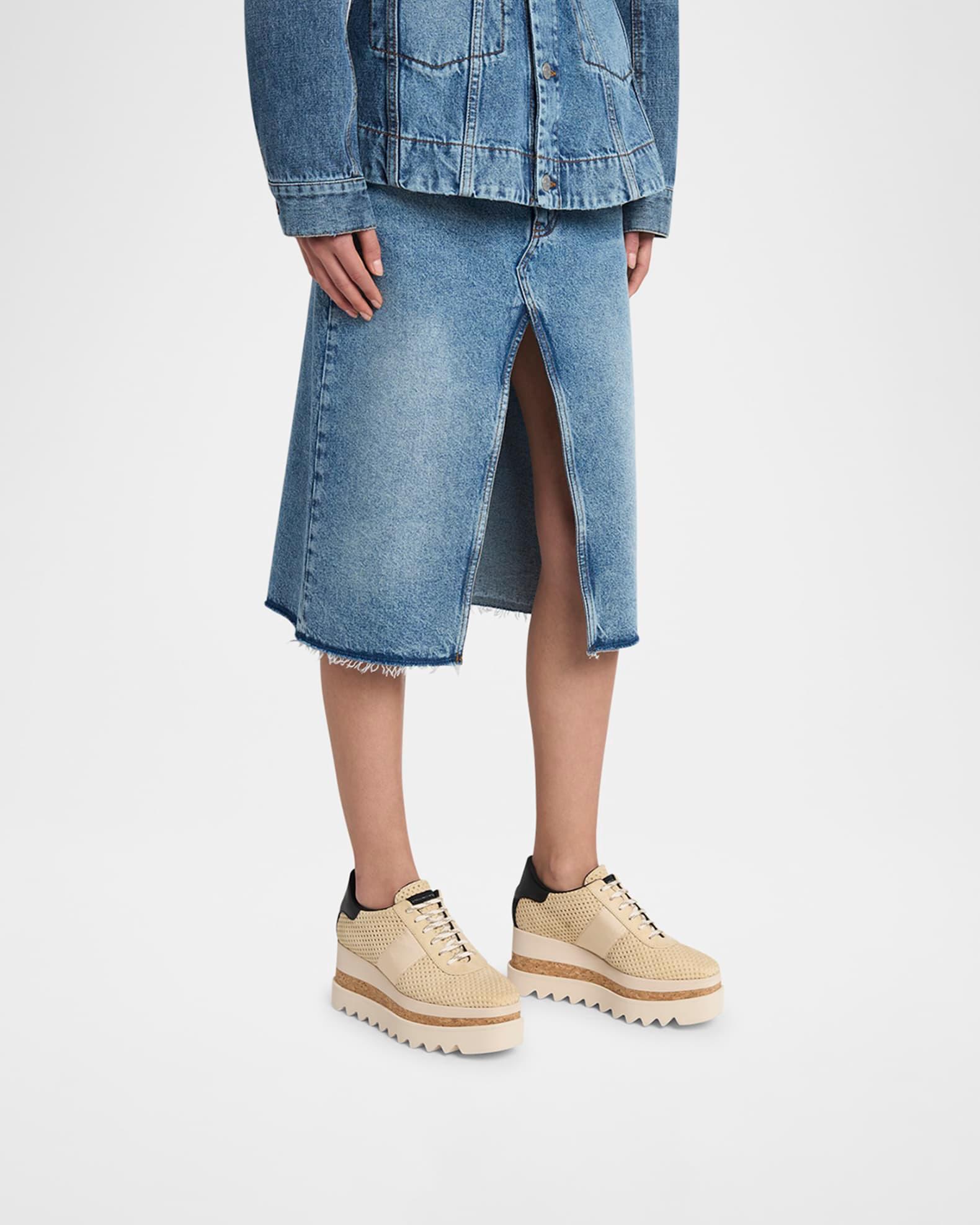 Sneakelyse Vegan Perforated Platform Sneakers Product Image