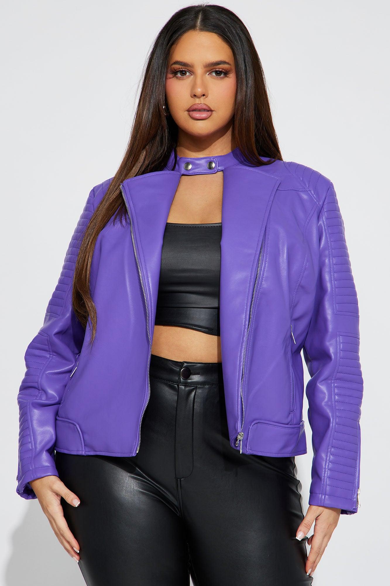 Mariah Moto Jacket - Purple Product Image