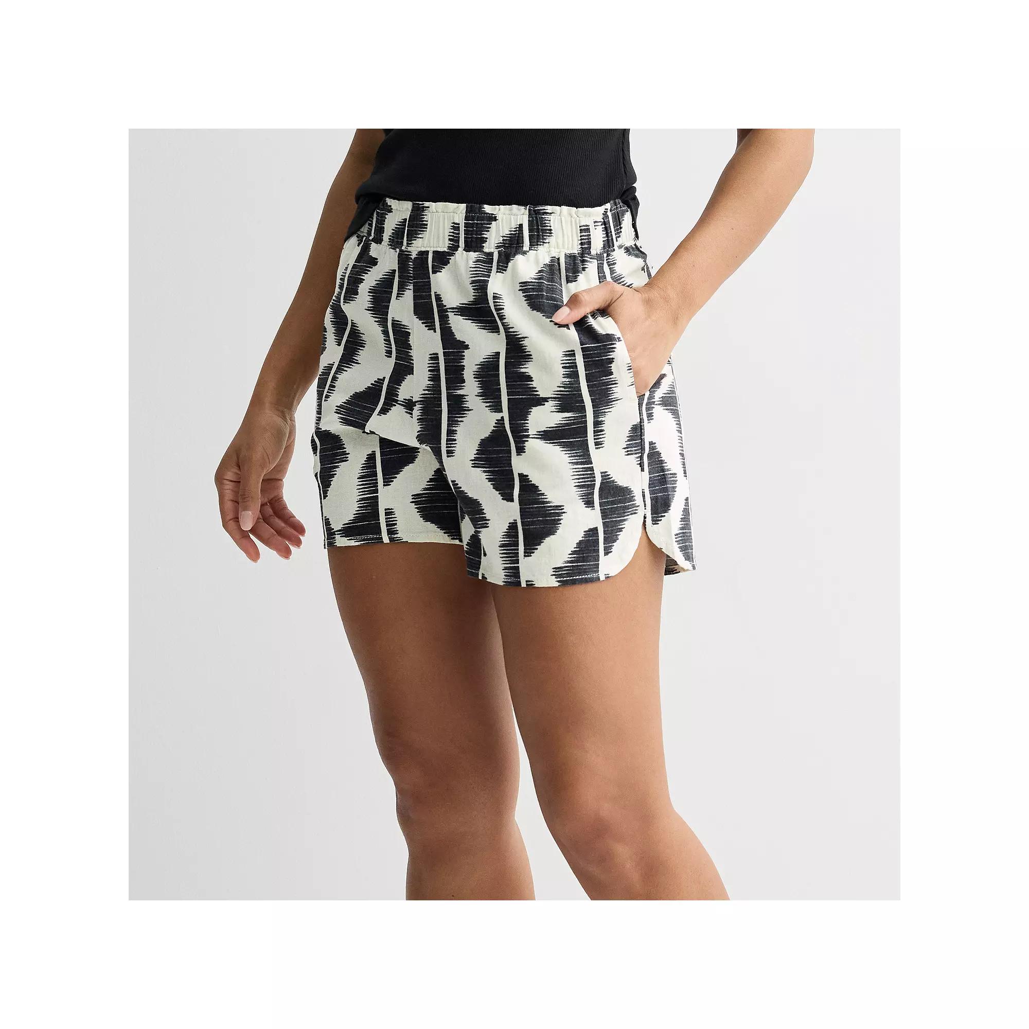 Women's Sonoma Goods For Life® Dolphin Hem Shorts, Size: Small, Gray Geo Lines Product Image