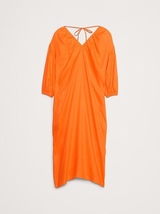 Linen V-Neck Maxi Dress Product Image