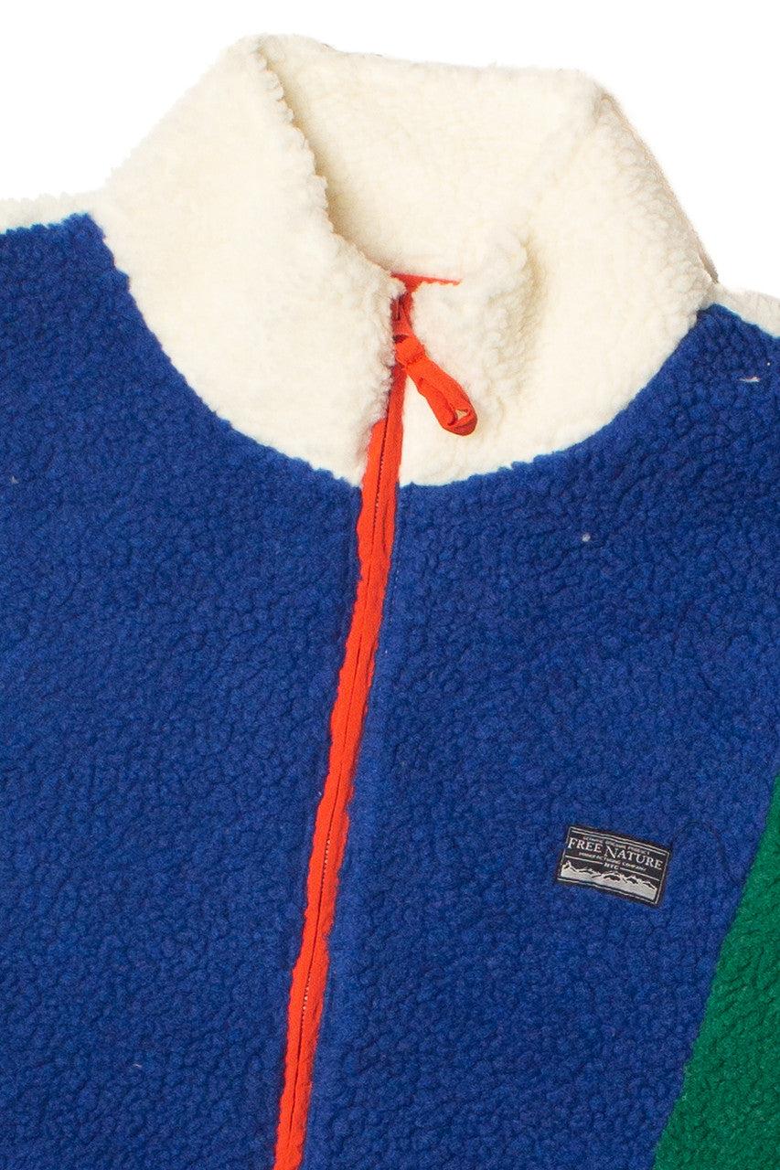 Zip Up Colorblock Sherpa Jacket Product Image