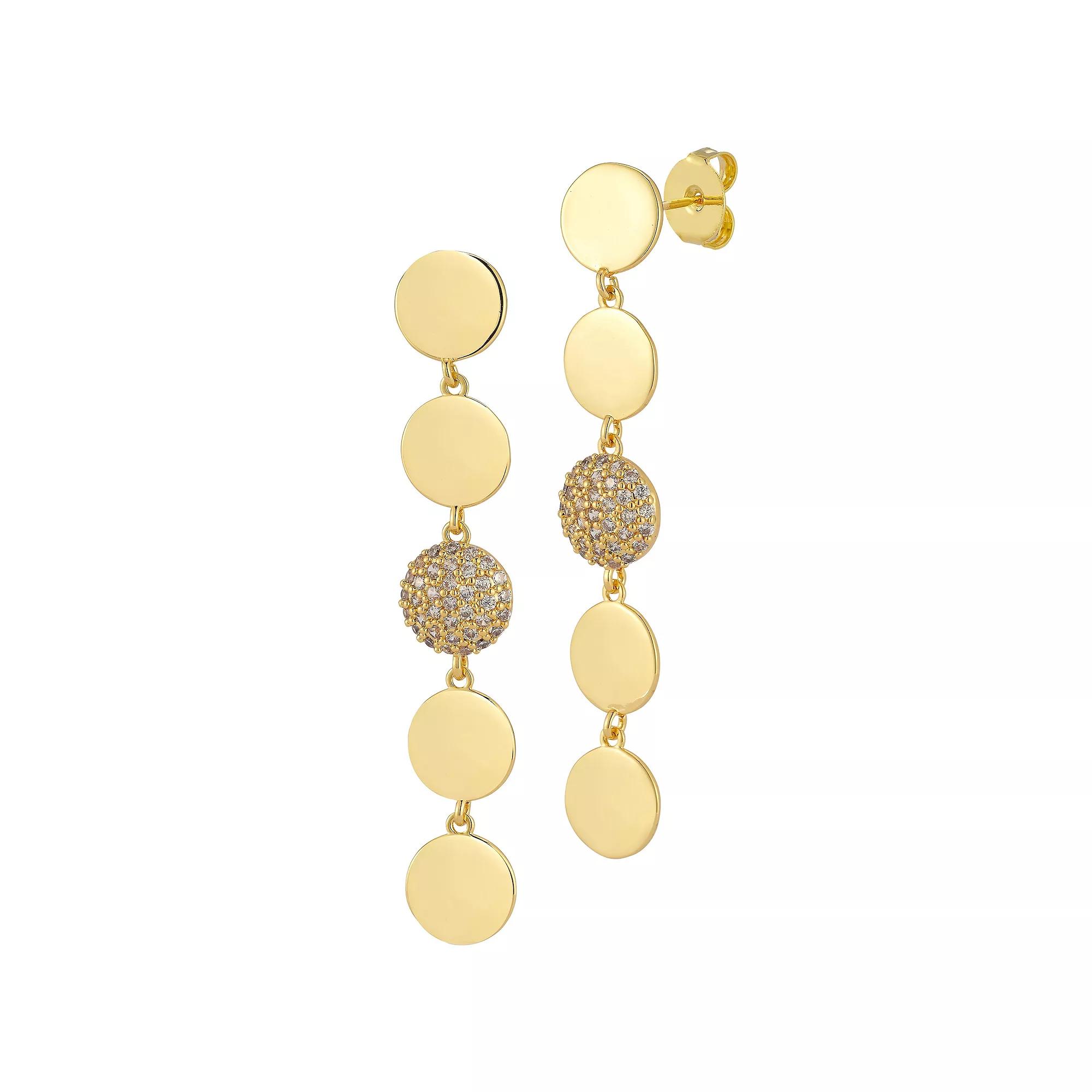 Cubic Zirconia Drop Earrings, Women's, Gold Tone Product Image