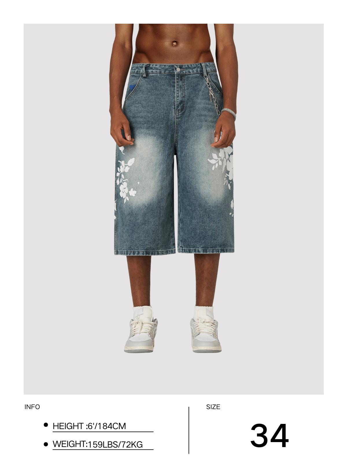 Aelfric Eden Floral Graphic Longline Jorts Product Image