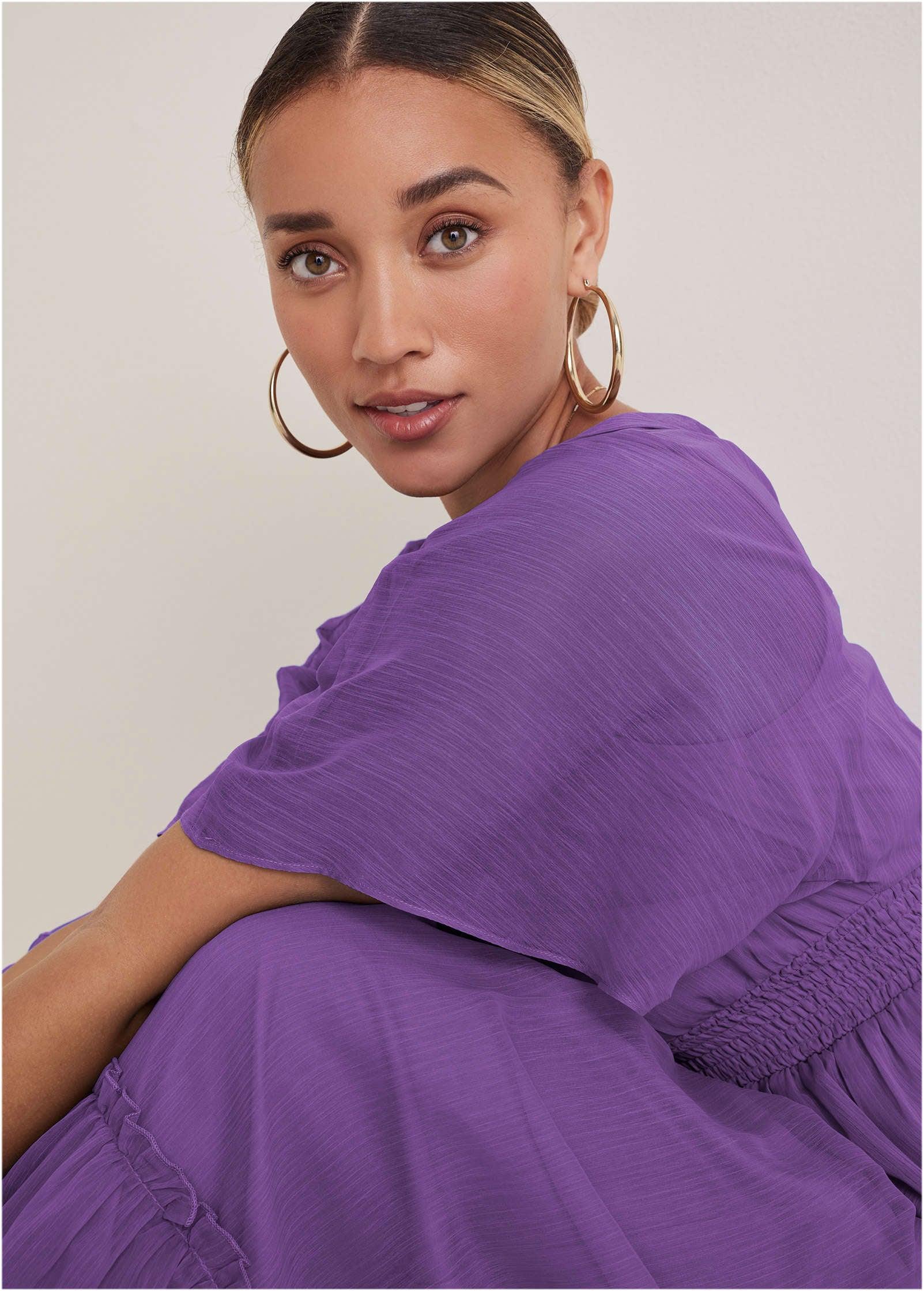 Flutter Sleeve Maxi Dress - Cattleya Orchid Product Image