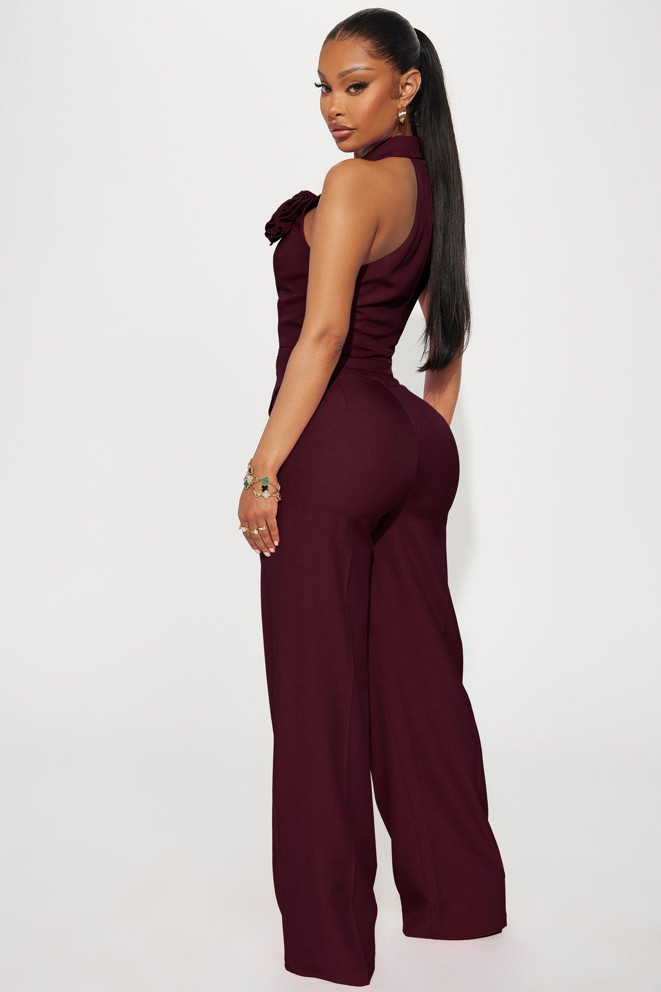 Elle Pant Set - Burgundy Product Image