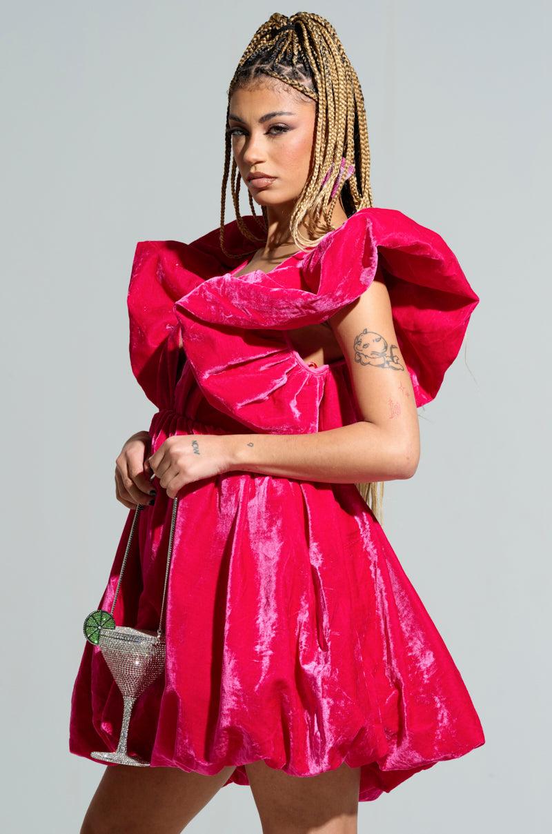 BELLE OF THE BALL VELVET MINI DRESS Product Image