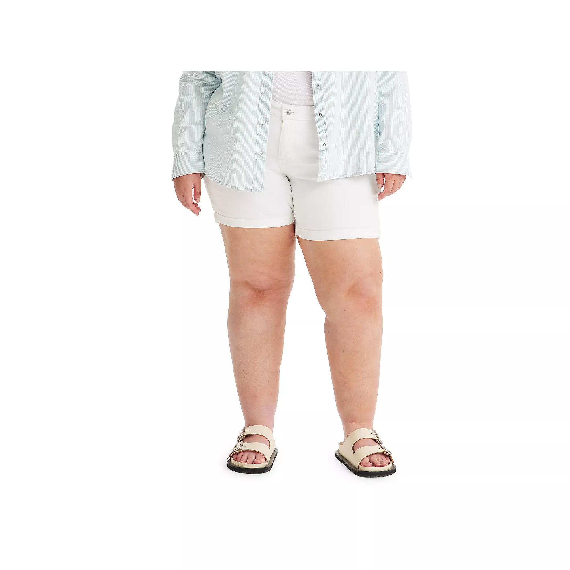 Plus Size Levi's® Mid-Length Jean Shorts, Women's, Size: 20 W, Chalk White Product Image
