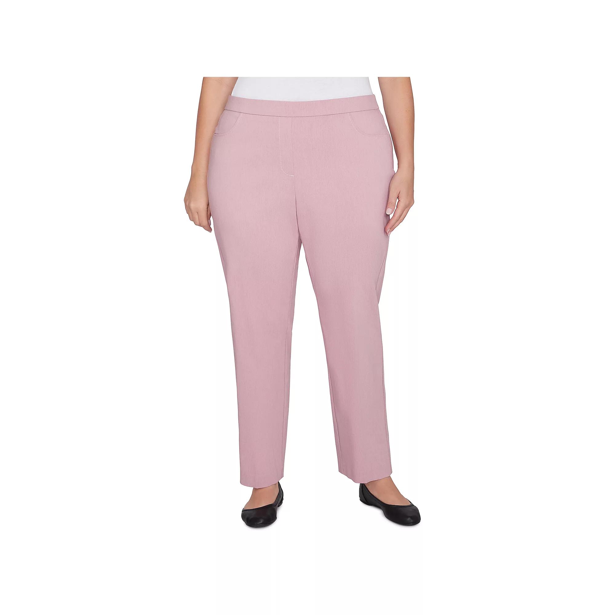 Plus Size Alfred Dunner Classic Balanced Short Length Pants, Women's, Size: 18W Short, Rose Grey Product Image