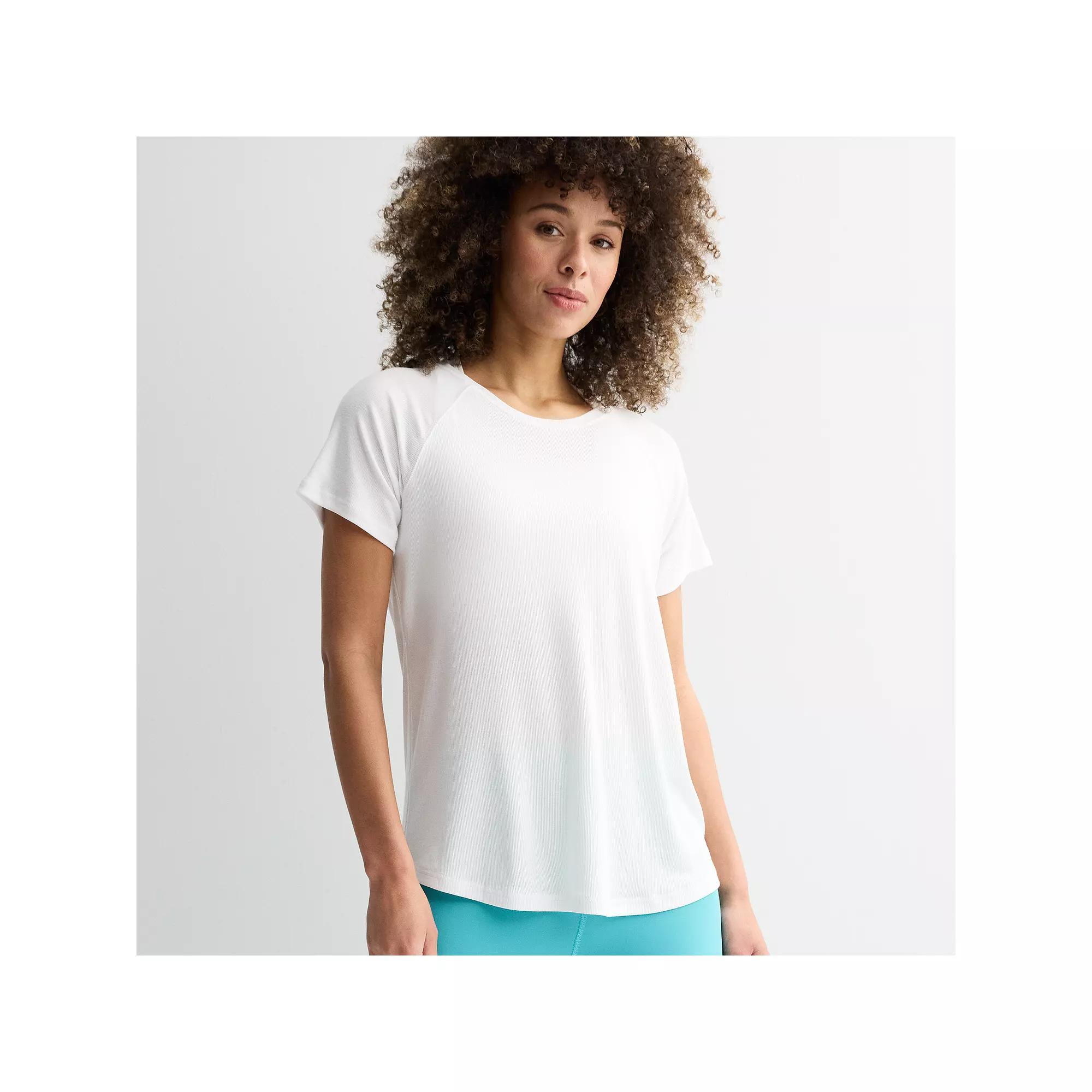 Women's Tek Gear® Core Raglan Tee, Size: Medium, Modern White Rib Product Image