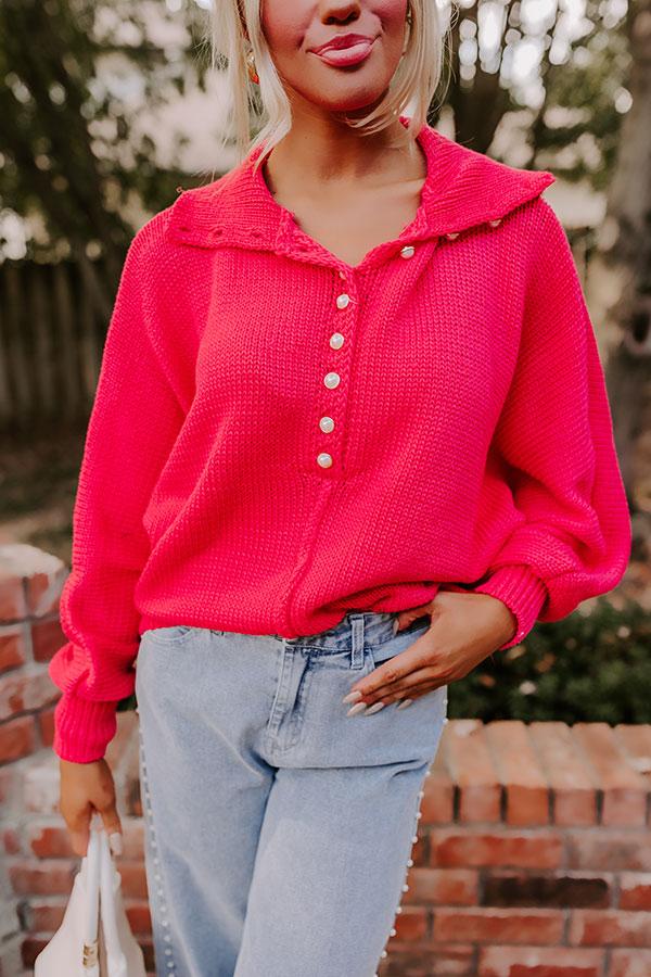 Apple Picking Pretty Knit Sweater In Bright Red Product Image