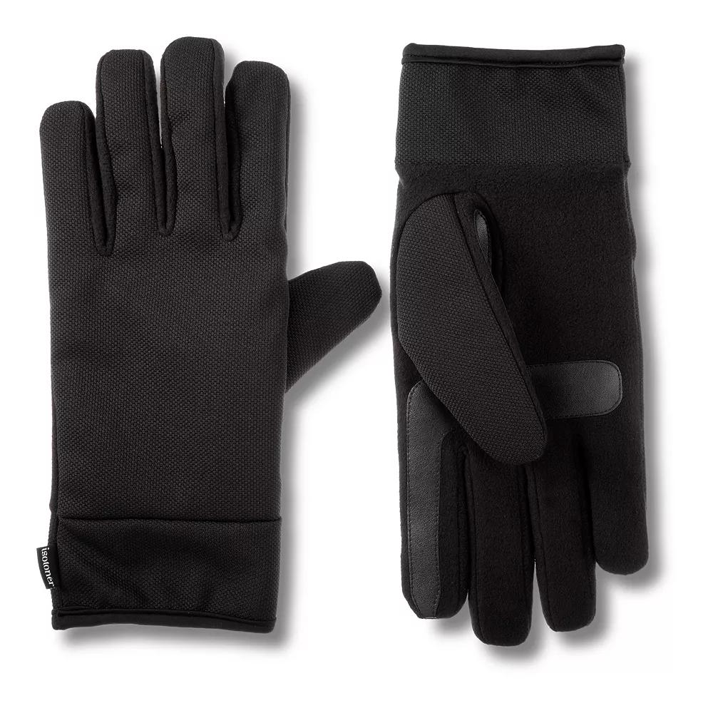 Men's isotoner Tech Cuffed Stretch Gloves, Size: XL, Black Product Image