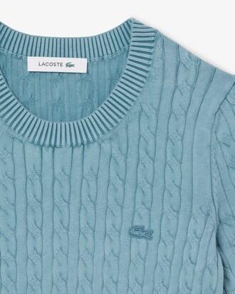 Washed Effect Cable Knit Sweater Product Image