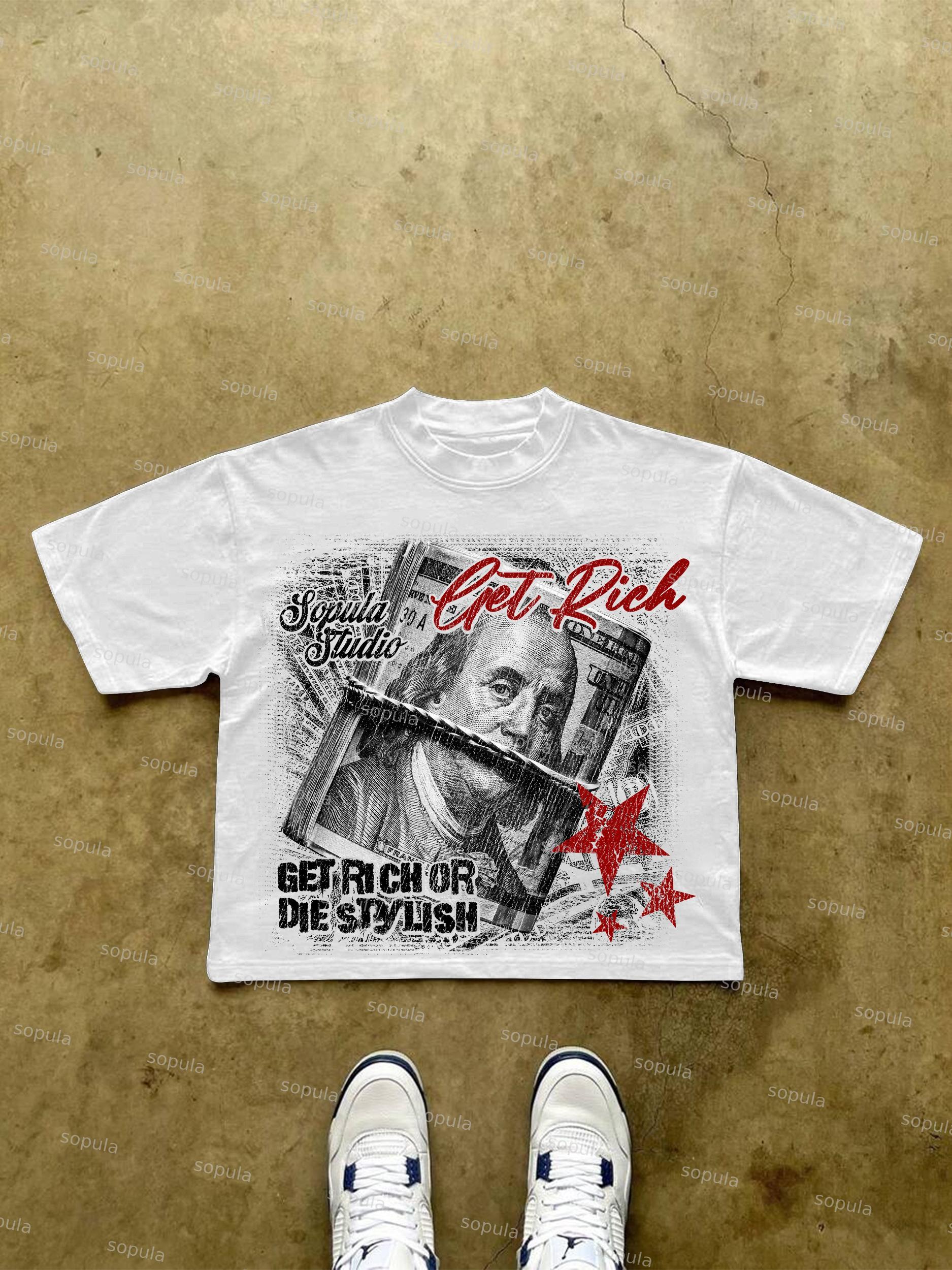 Get Rich Fun Money Graphic Cropped T-shirt Product Image