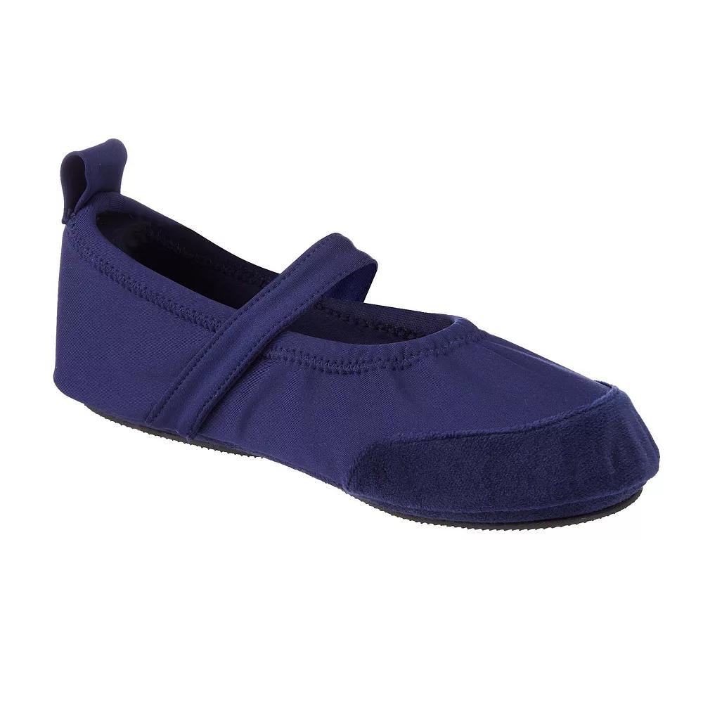 isotoner Sloane Women's Memory Foam Mary Jane Slippers, Size: Small, Navy Blue Product Image