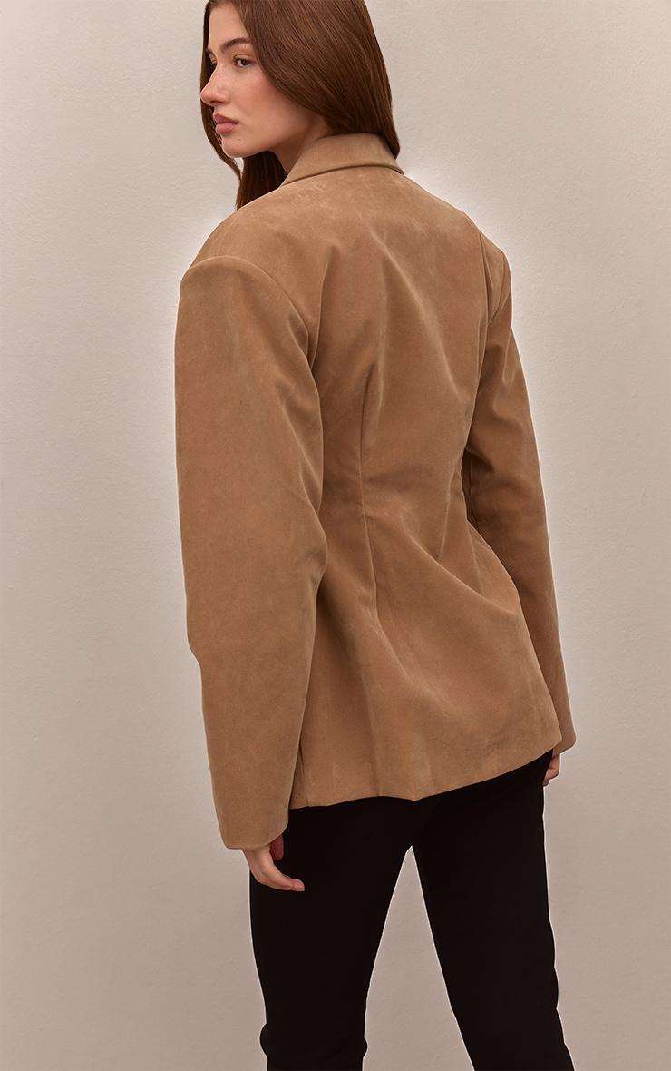 Tall Black Fur Cuff Detail Blazer Dress Product Image