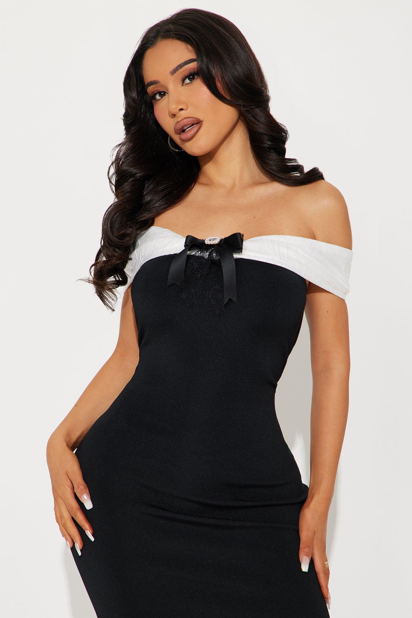 Florentina Bandage Midi Dress - Black/White Product Image