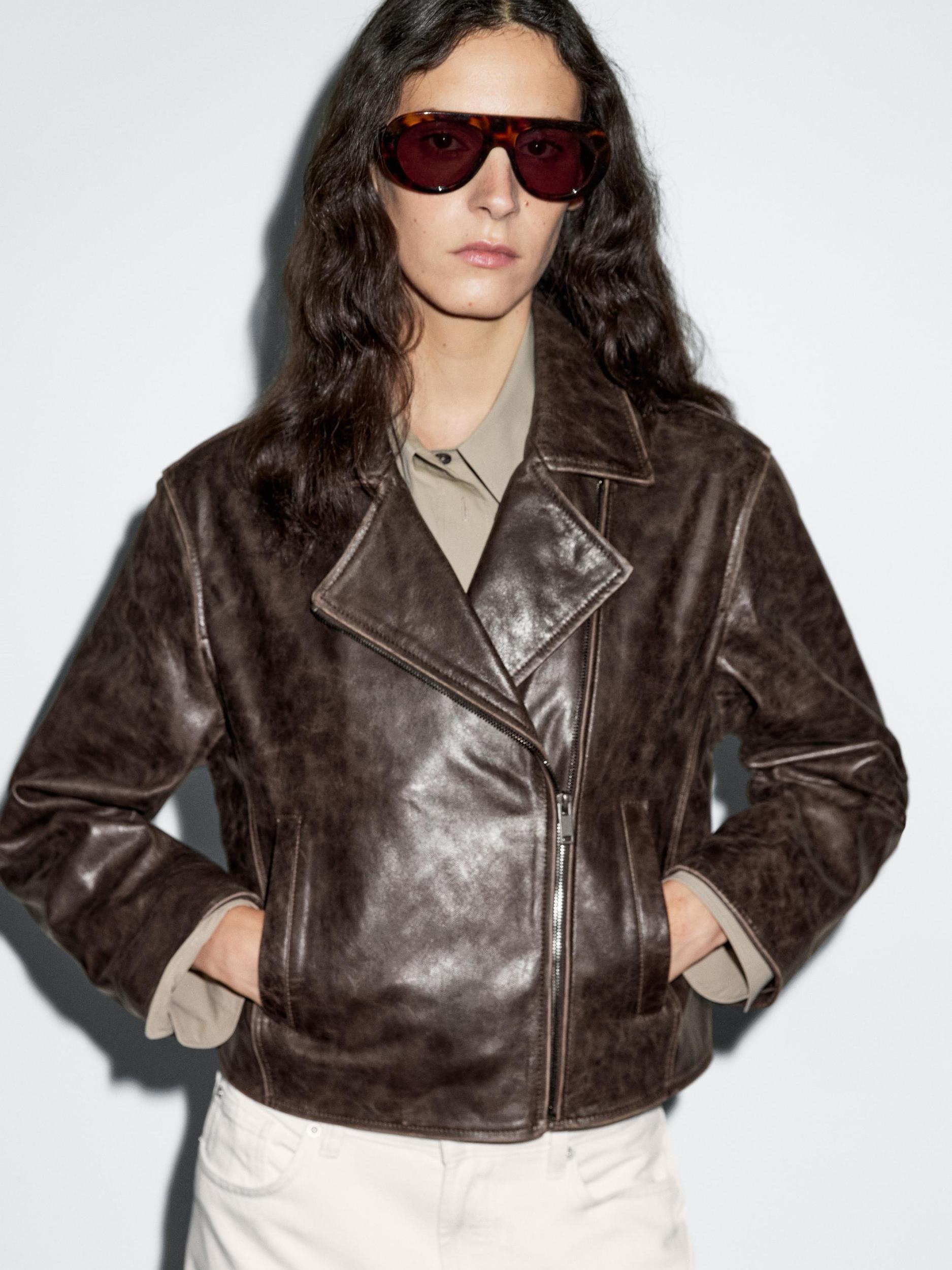 Nappa leather biker jacket Product Image