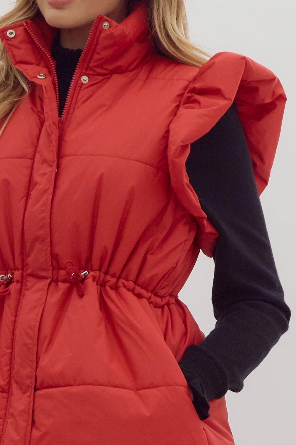 Ruby Red Puffer Vest Product Image