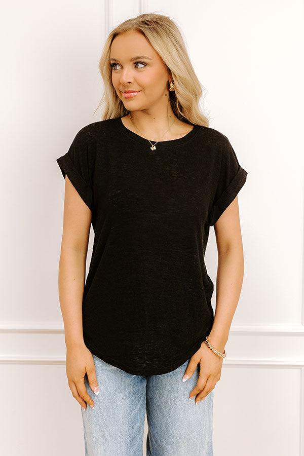 Casual Couture Knit Tee in Black Product Image
