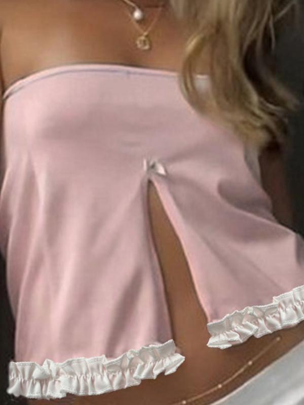 Slit Bow Bandeau Top Product Image