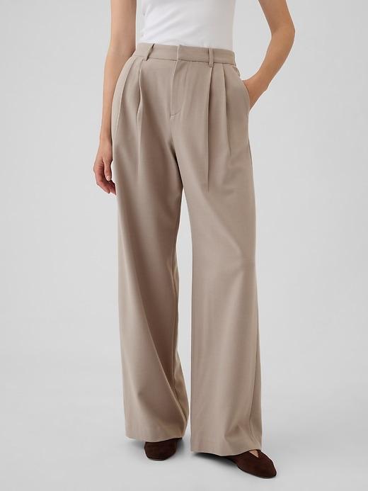 365 High Rise Brushed Twill Pleated Trousers Product Image