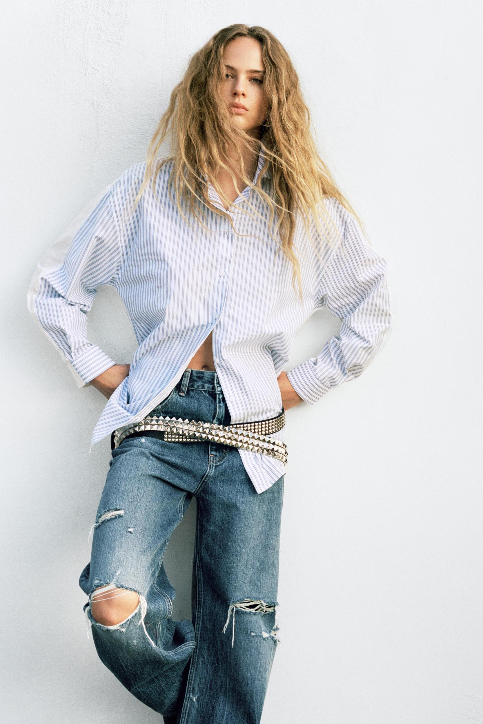 OVERSIZED STRIPED POPLIN SHIRT Product Image