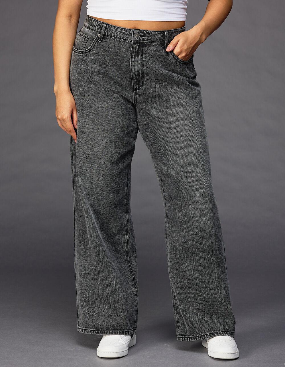 RSQ Womens High Rise Baggy Jeans - WASHED BLACK Product Image