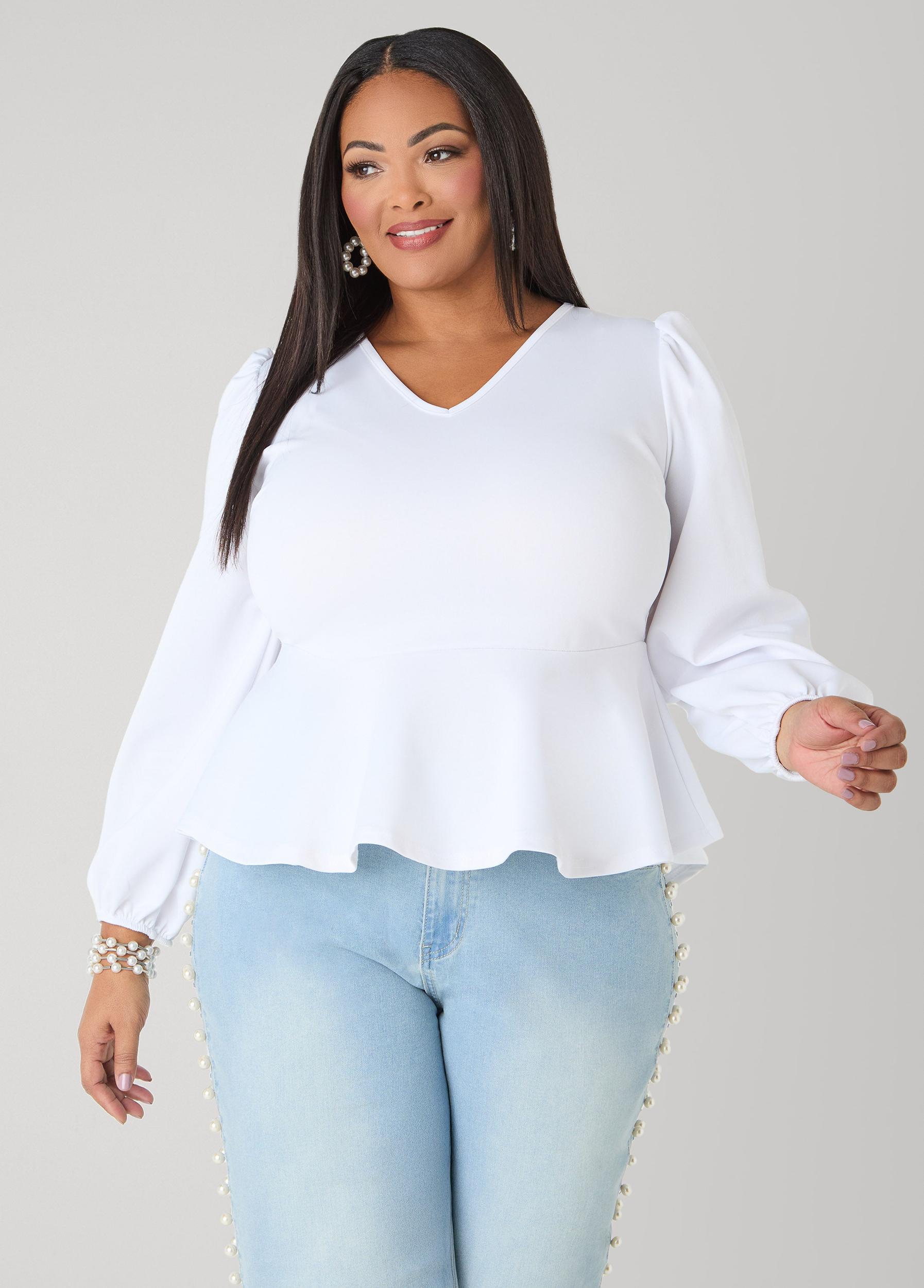 Puff Sleeved Peplum Top Product Image