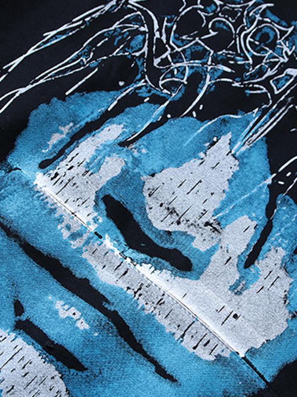 Men's Street Portrait Print Oversized Hoodie Product Image