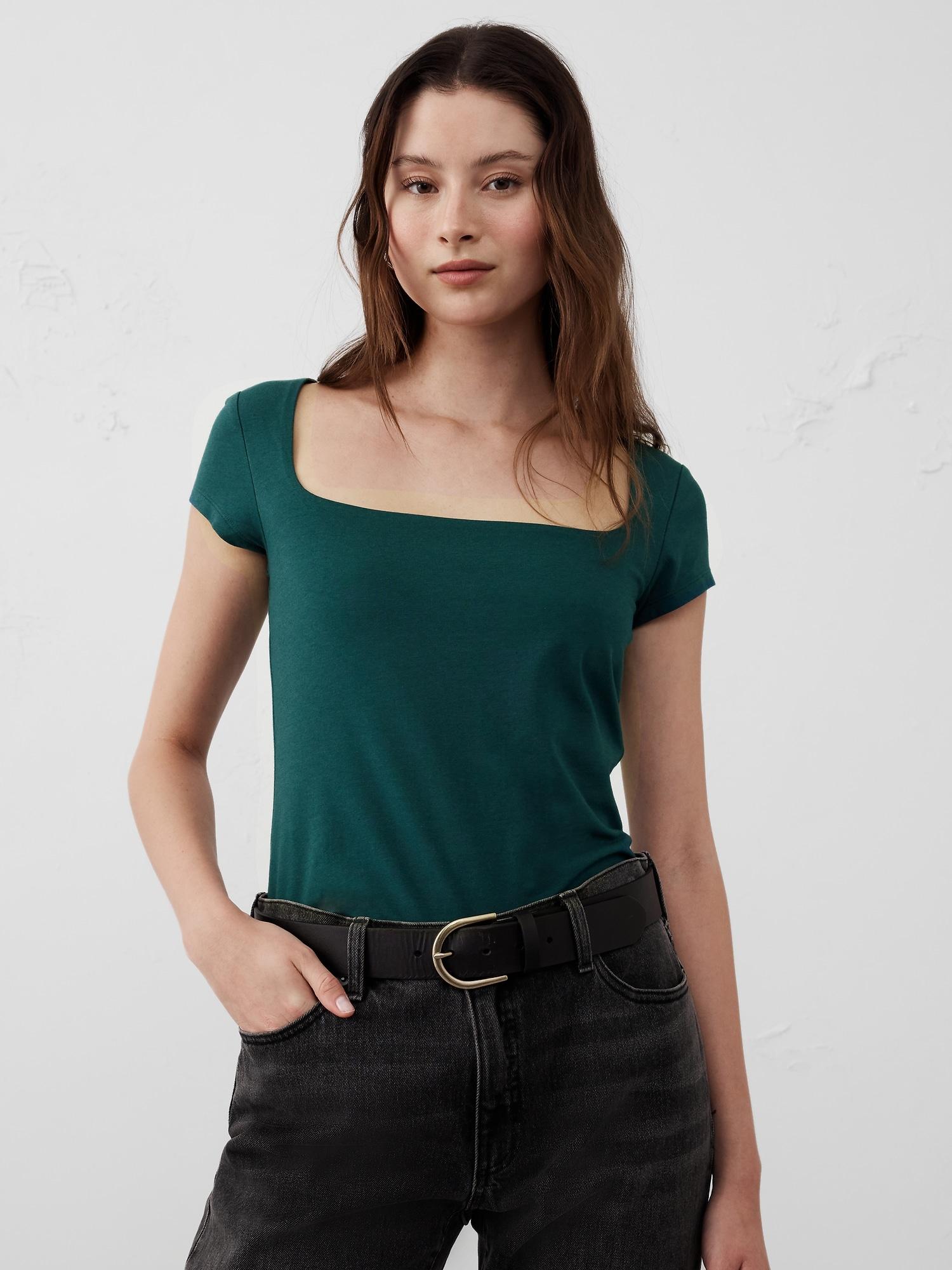 Soft Stretch Square-Neck T-Shirt Product Image