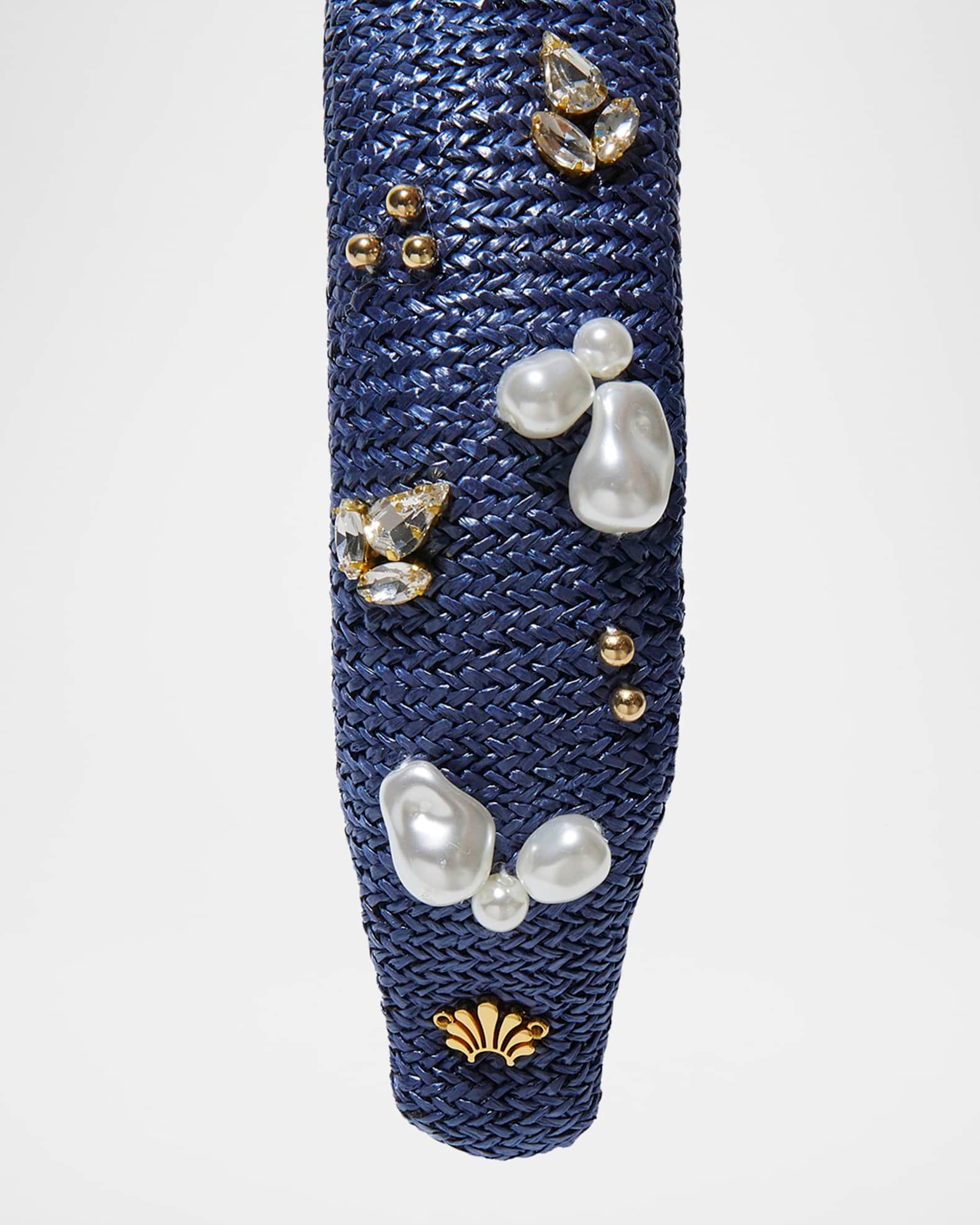 Slim Knotted Raffia Oasis Embellished Headband Product Image