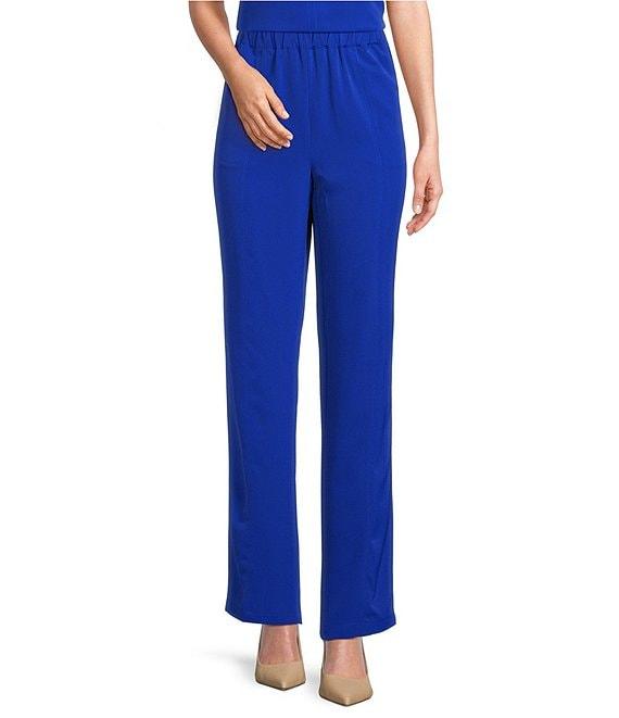 Ming Wang Crepe De Chine Straight Leg Pants Product Image