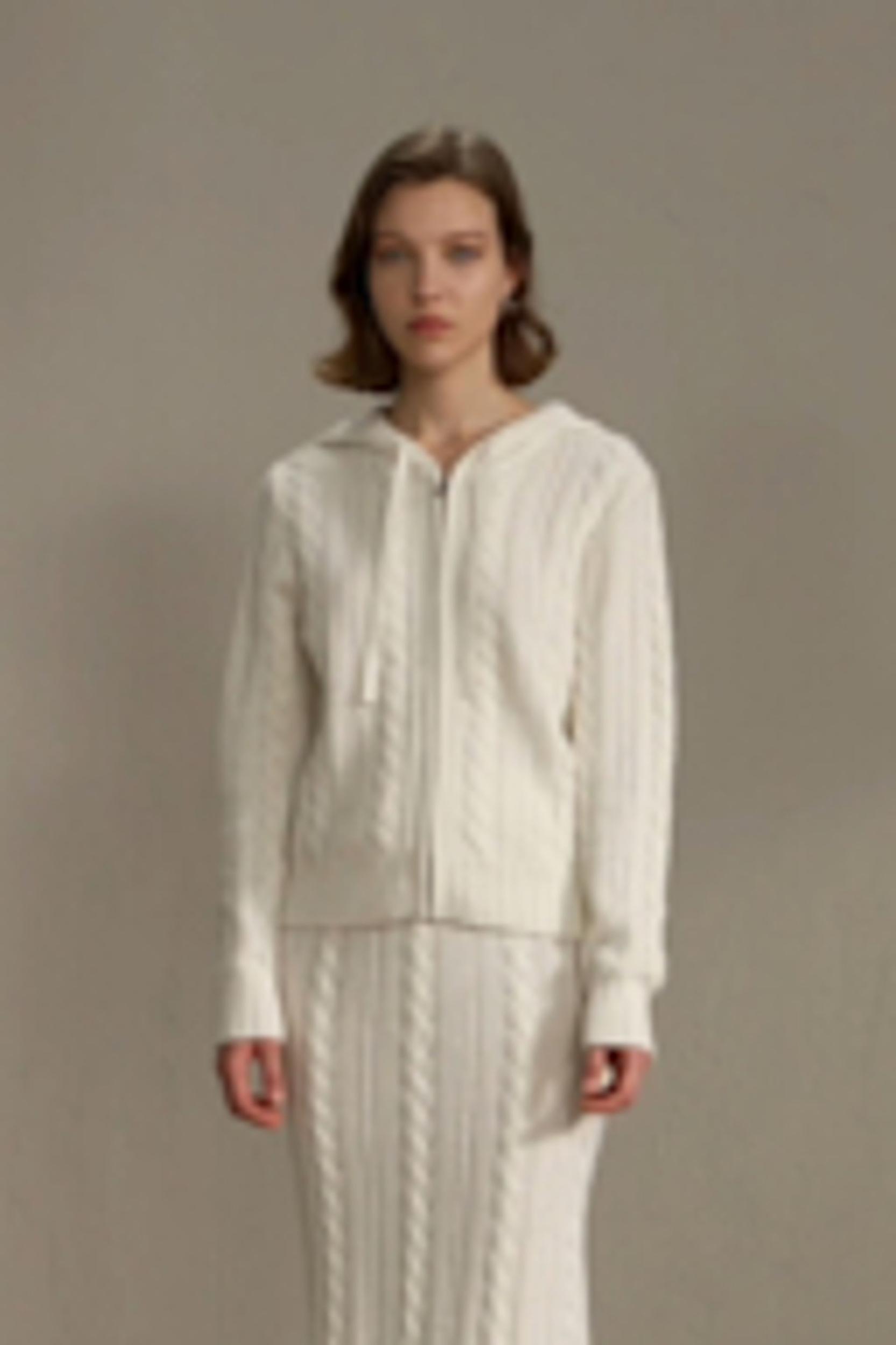 Bela Cable-Knit Wool-Cashmere Blend Hoodie Product Image