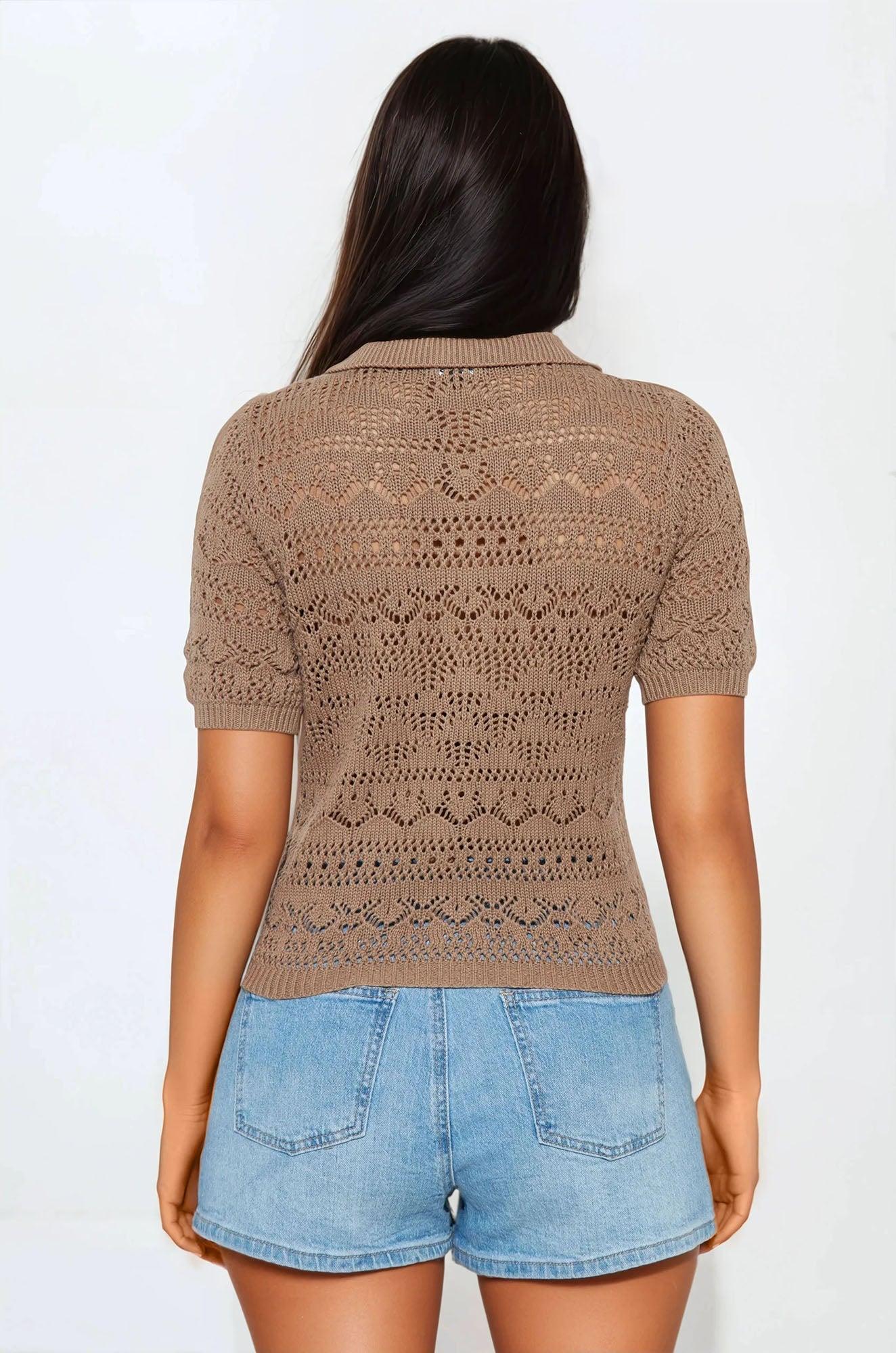 Beach Living Crochet Top - Mocha Female Product Image