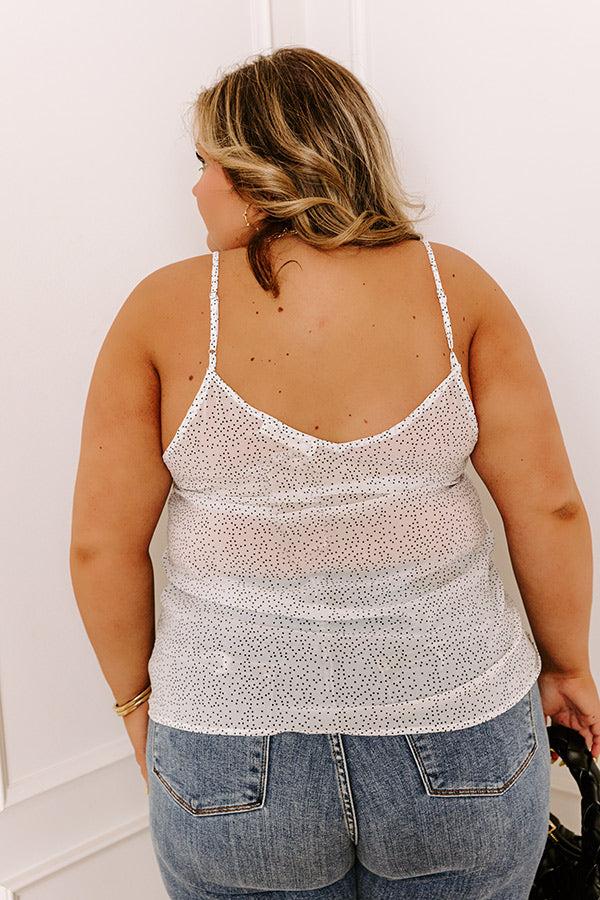 Private Jet Date Polka Dot Tank in White Curves Product Image