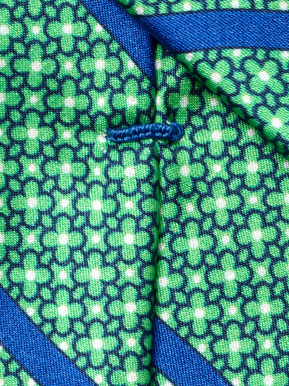 Stripe Printed Italian Silk Tie - Green/blue Product Image