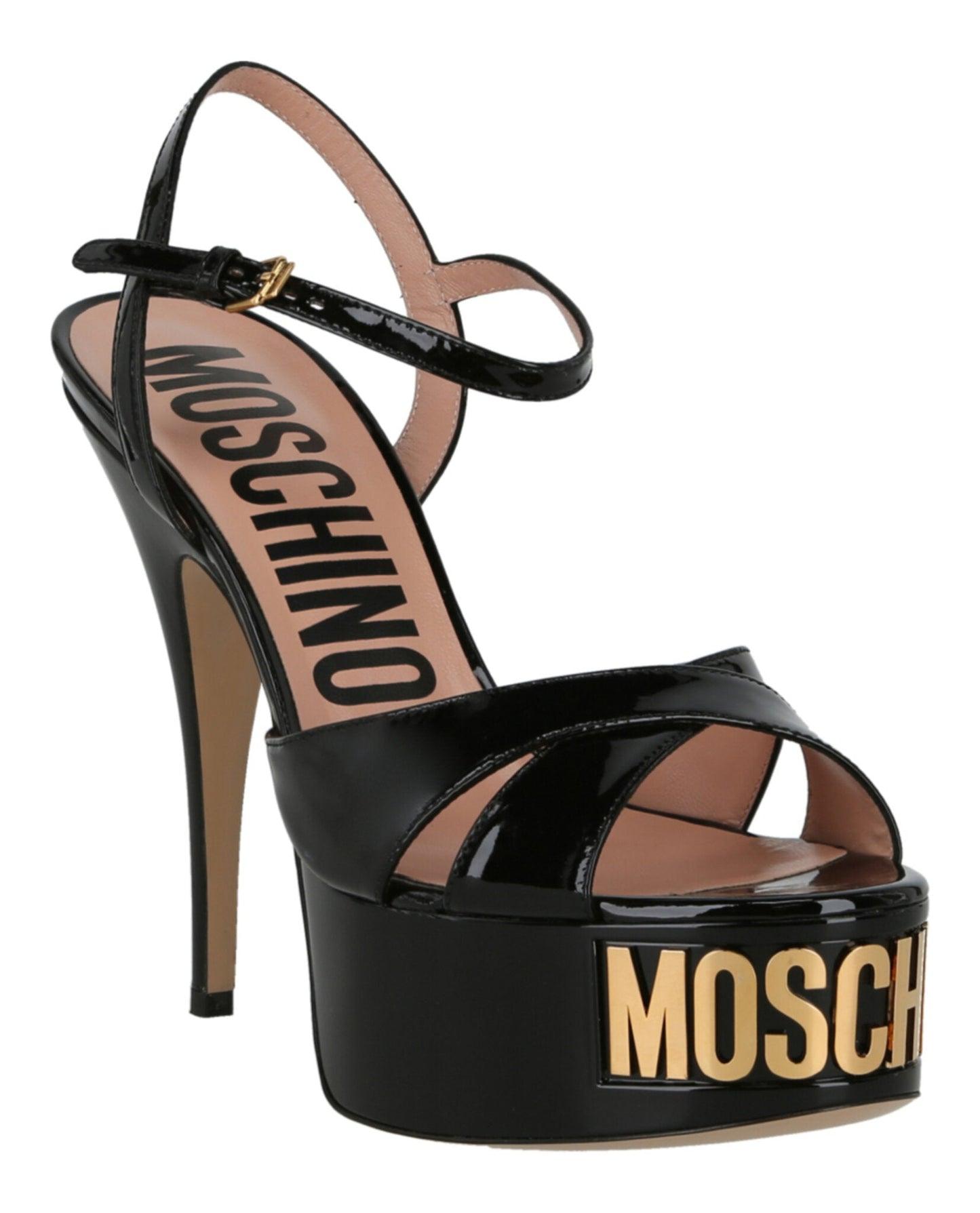 Moschino Gold-Tone Logo Pump Product Image