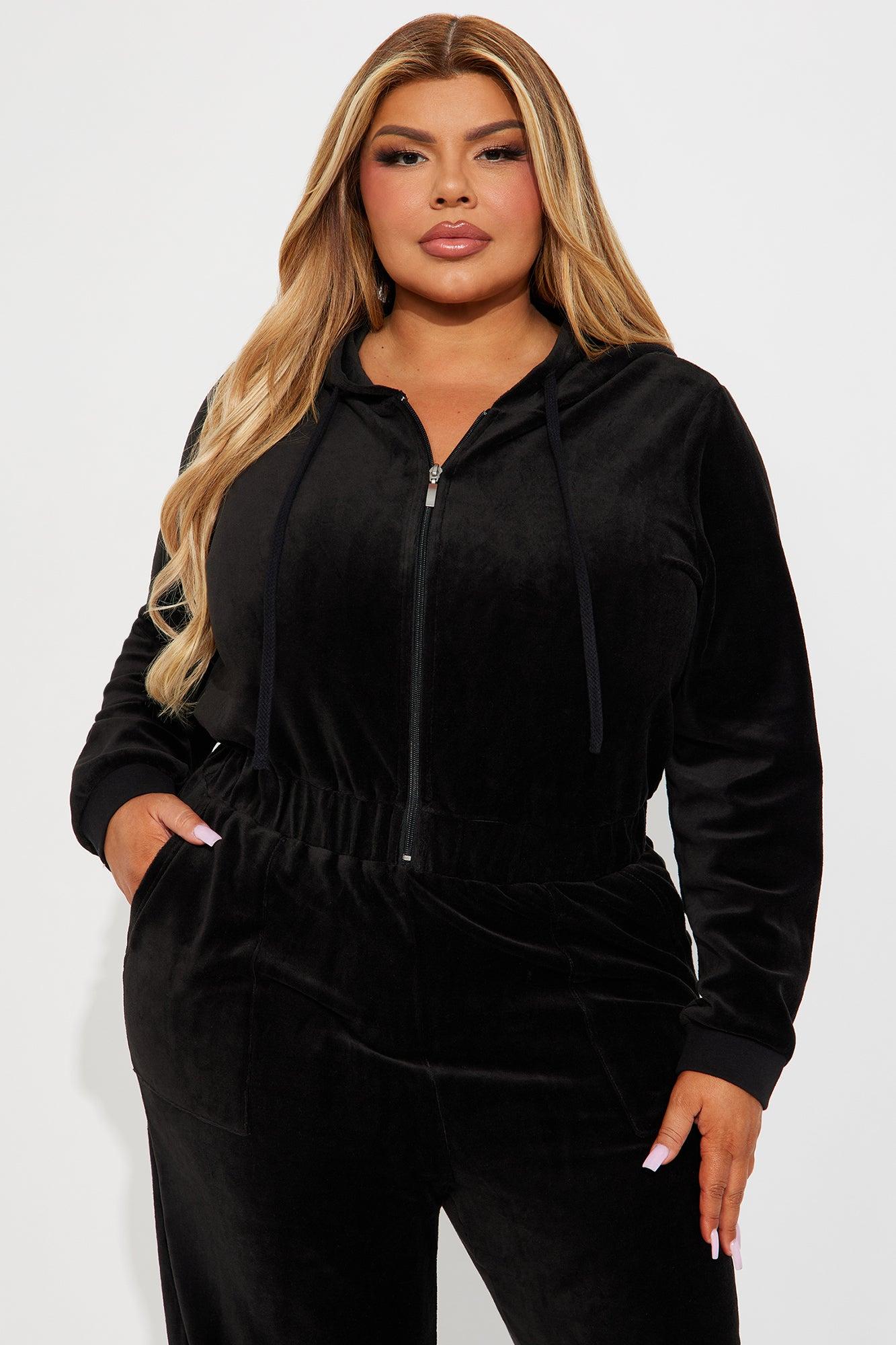 The Original Trendsetter Velour Jumpsuit - Black Product Image