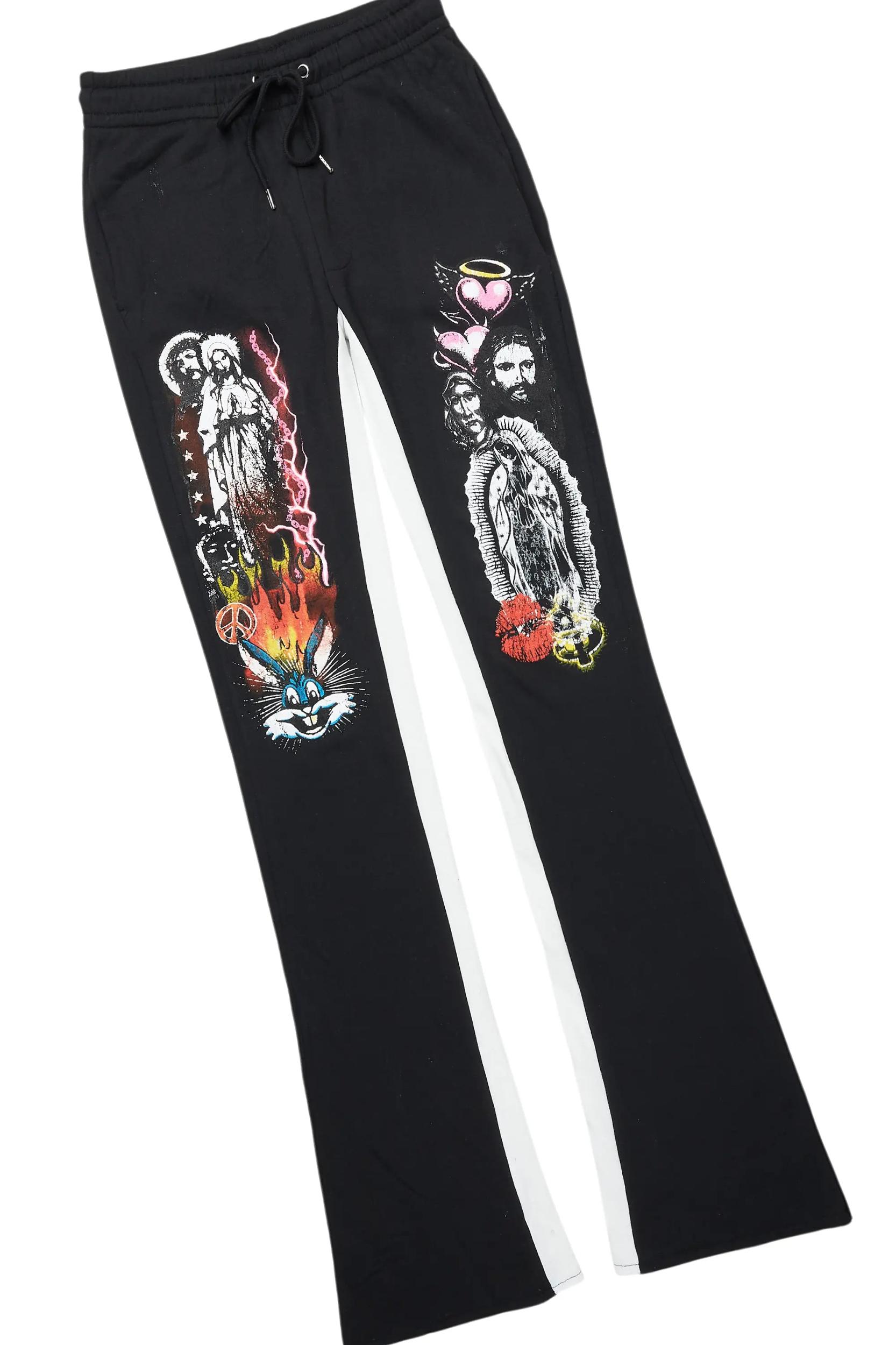 Santos Black Hoodie/Baggy Track Pant Set Male Product Image