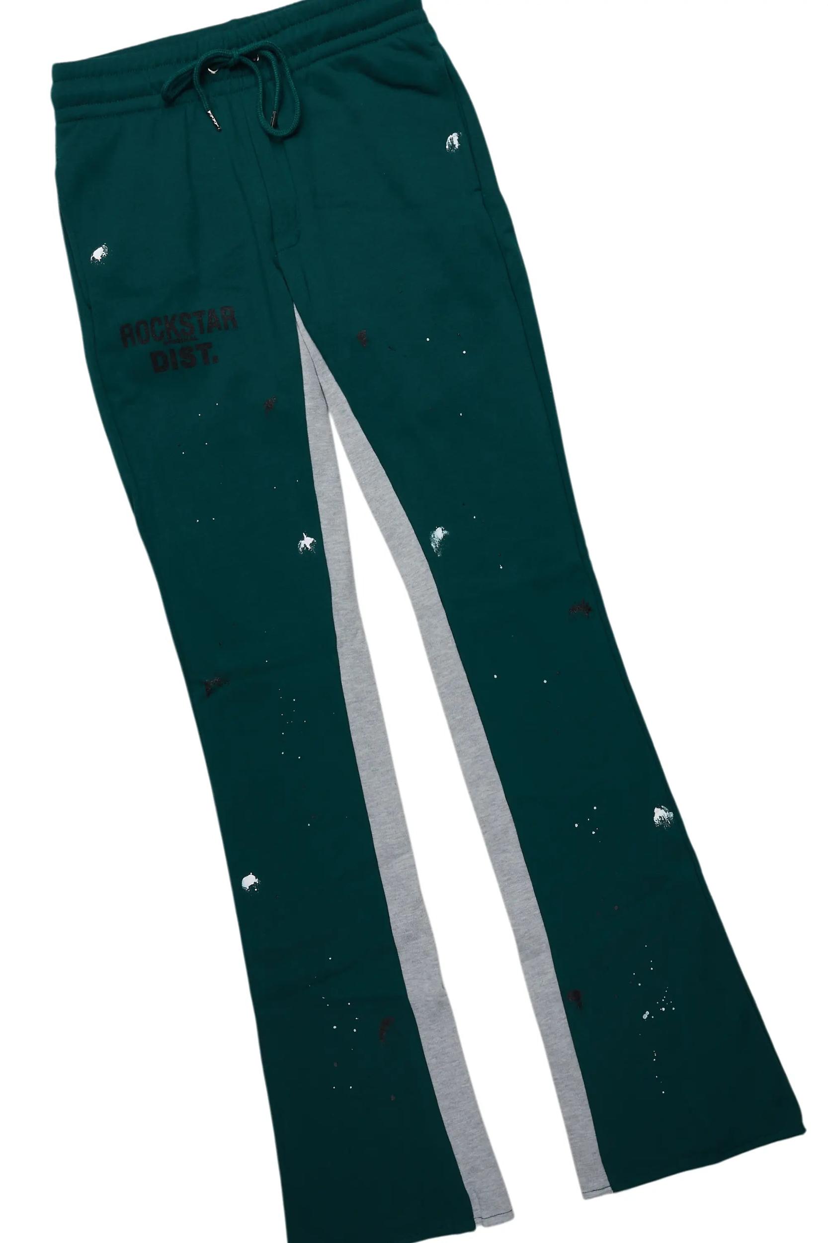 Scottie Green/Black Hoodie/Baggy Track Pant Set Male Product Image