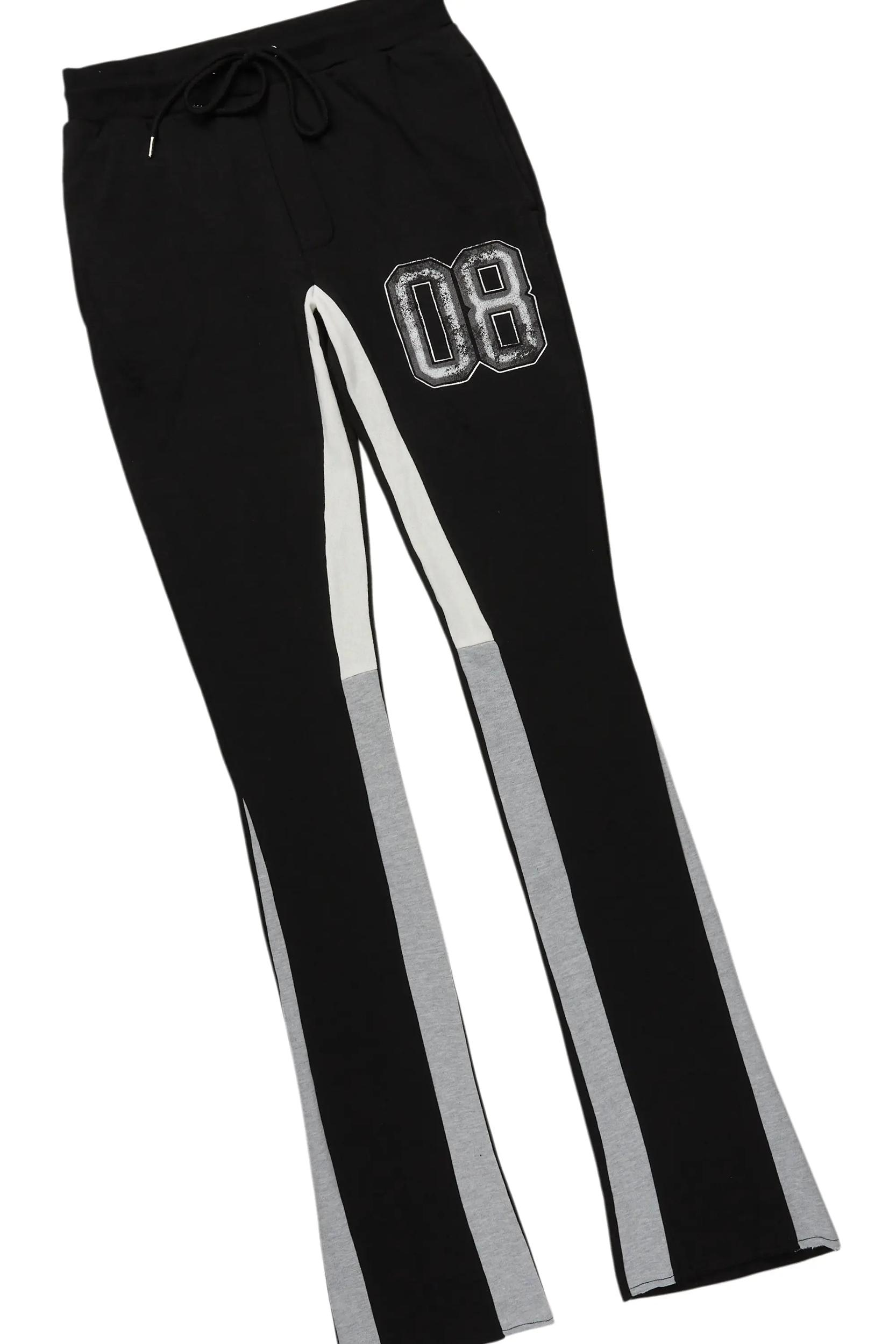 Fields Black/White Stacked Flare Hoodie Track Set Male Product Image