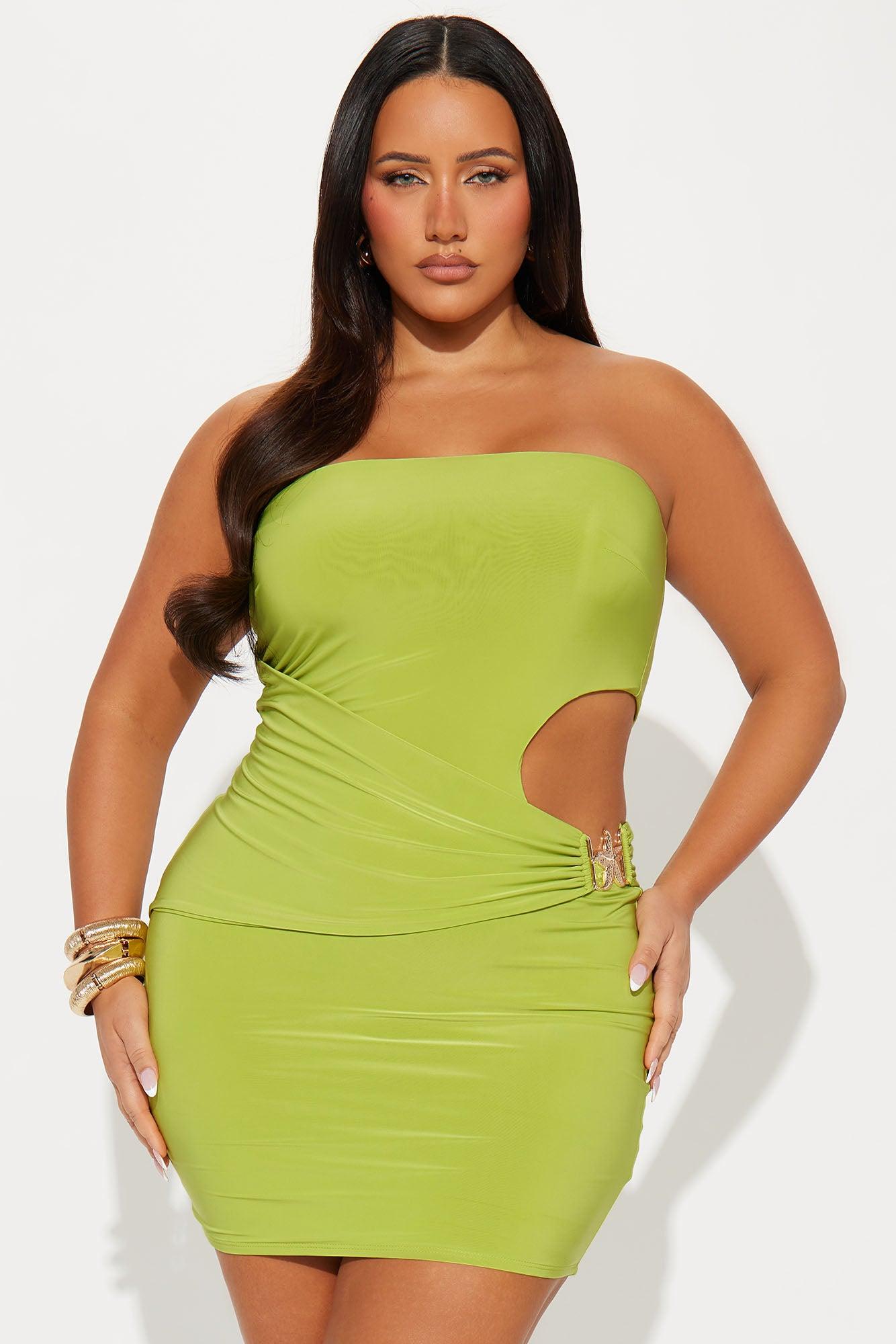 Belmont Strapless Mini Dress - Lime Product Image