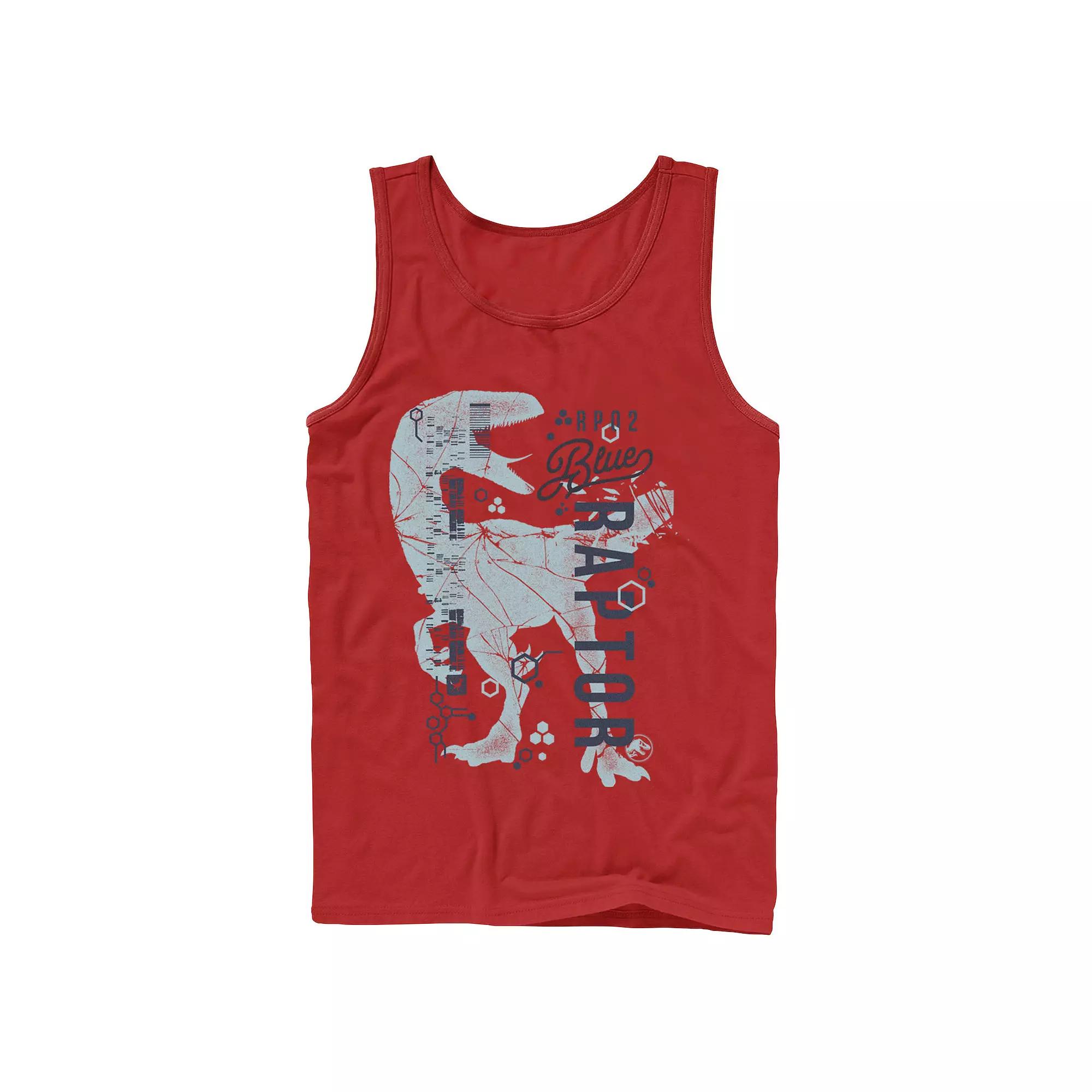 Men's Jurassic World Two Blue Raptor DNA Code Silhouette Tank Top,  Product Image