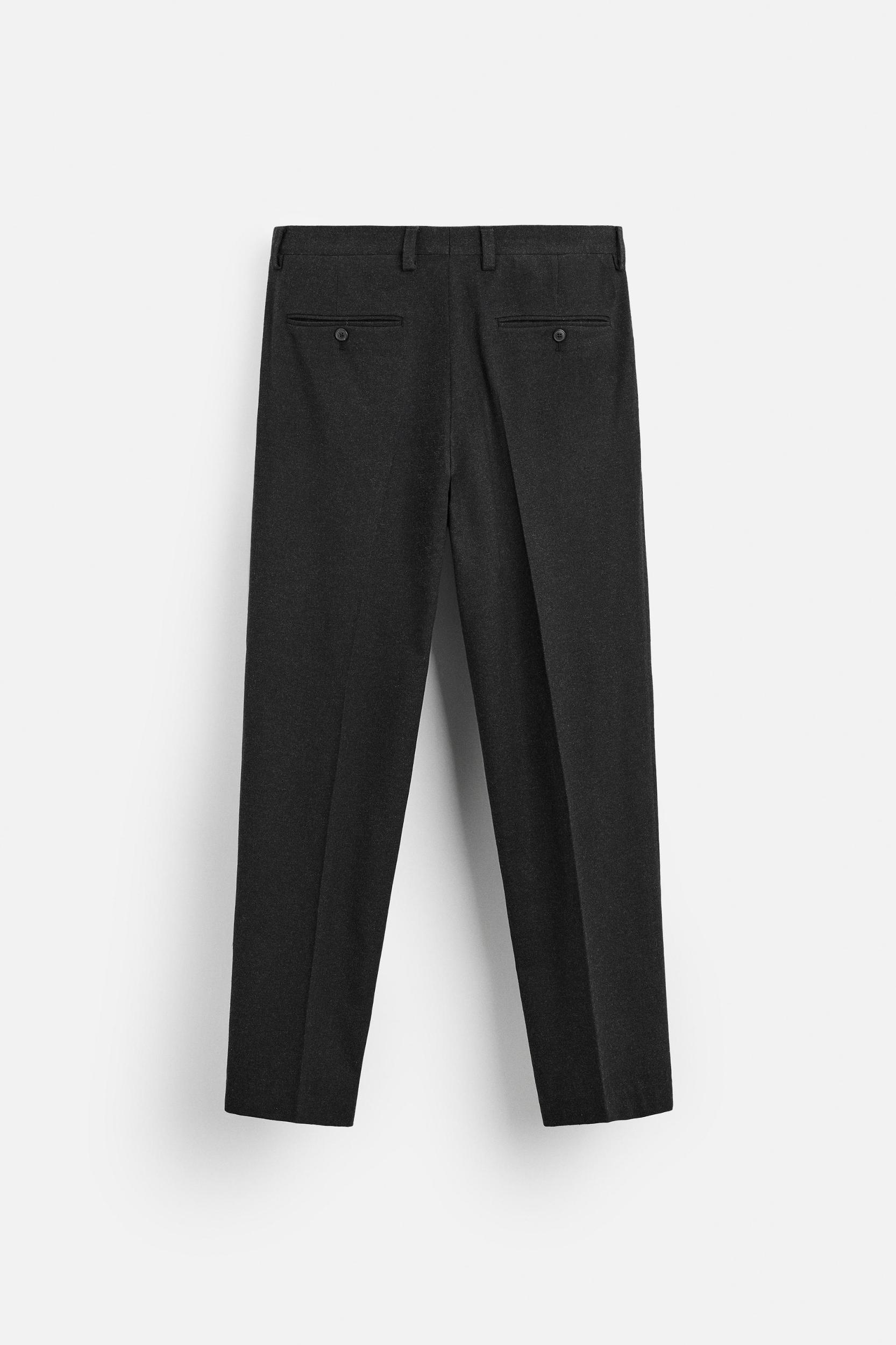 WOOL BLEND TEXTURED PANTS Product Image