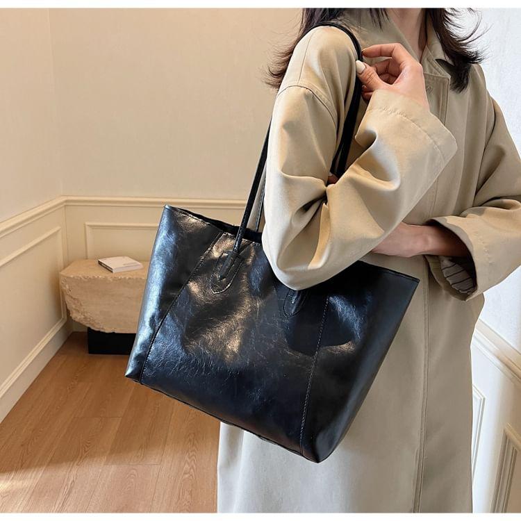 Faux Leather Tote Bag Product Image