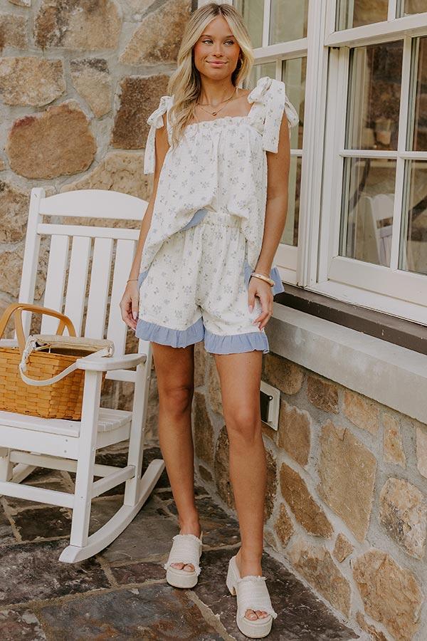 Playful Smile High Waist Floral Shorts Product Image