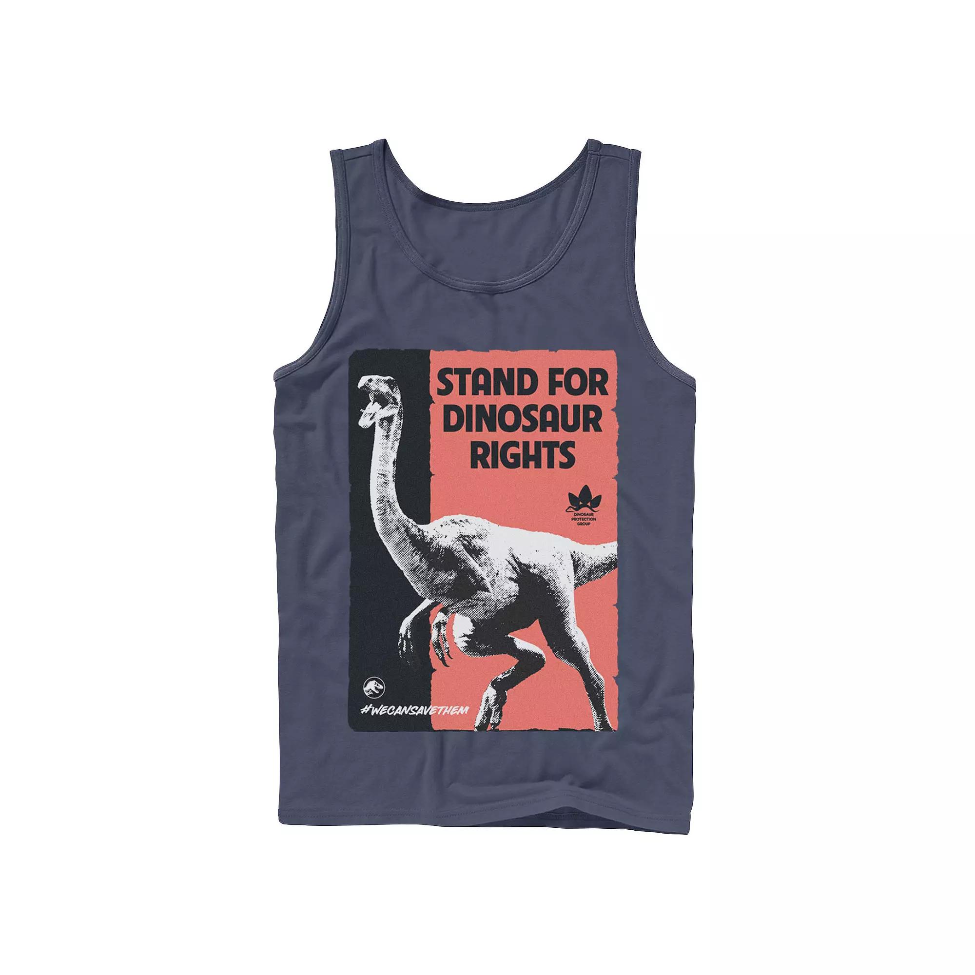 Men's Jurassic World Stand For Dinosaurs Poster Tank Top,  Product Image
